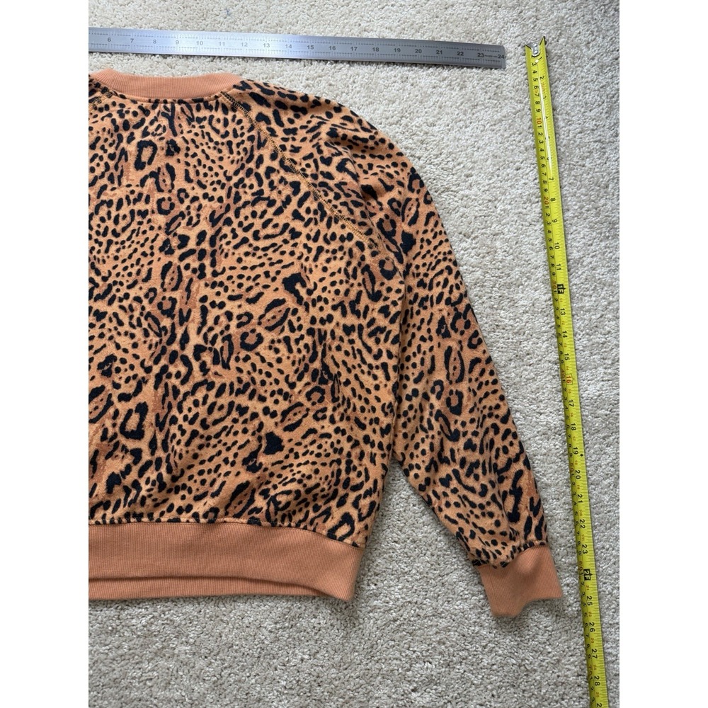 Billabong Sun Shrunk Cheetah‎ Leopard Print Raglan Crewneck Sweatshirt Size Med - Picture 15 of 16